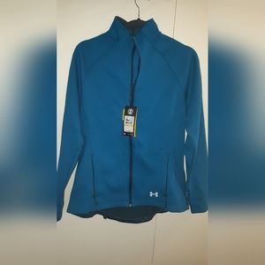 Under armour,blue athleisure top water resistant, fitted.